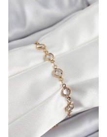 Pirinç Gold Renk Zirkon Taşlı Kadın Bileklik