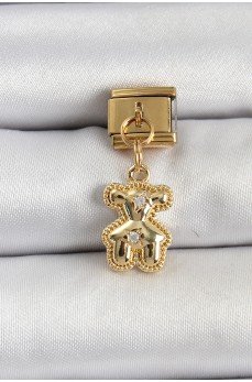 316L Çelik Sallantılı Zirkon Taşlı Ayıcık Model Gold Renk Nomination Charm 316L Çelik Sallantılı Zirkon Taşlı Ayıcık Model Gold Renk Nomination Charm