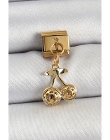 316L Çelik Sallantılı Zirkon Taşlı Fiyonk Model Gold Renk Nomination C316L Çelik Sallantılı Kiraz Model Gold Renk Nomination Charm