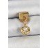 316L Çelik Sallantılı Zirkon Taşlı İstiridye Model Gold Renk Nomination Charm