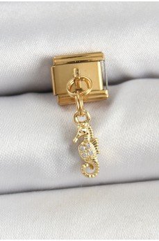 316L Çelik Sallantılı Zirkon Taşlı Çiçek Model Gold Renk Nomination Charm 316L Çelik Sallantılı Zirkon Taşlı Çiçek Model Gold Renk Nomination Charm