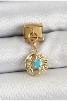 316L Çelik Sallantılı Ay Ve Güneş Model Gold Renk Nomination Charm