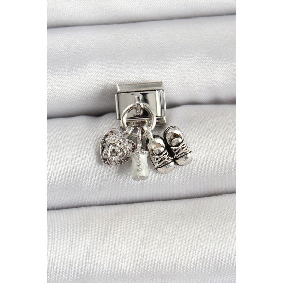 316L Çelik Gümüş Renk Bebek Konsept Nomination Charm 316L Çelik Gümüş Renk Bebek Konsept Nomination Charm