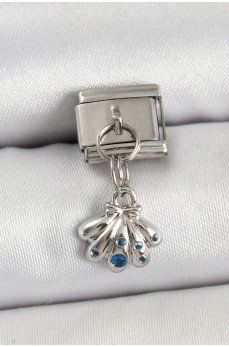 316L Çelik Sallantılı Fiyonklu Buket Model Gümüş Renk Nomination Charm