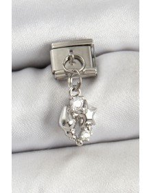 316L Çelik Sallantılı Zirkon Taşlı Deniz Kabuğu Ve Yıldız Model Gümüş Renk Nomination Charm