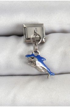 316L Çelik Sallantılı Köpekbalığı Model Gümüş Renk Nomination Charm