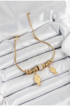 316L Çelik Gold Renk Balık Model Kadın Bileklik