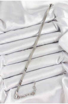 316L Çelik Gümüş Renk Yassı Zincir Model Kadın Bileklik