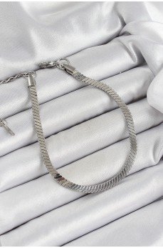 316L Çelik Gümüş Renk Yassı Zincir Model Kadın Bileklik