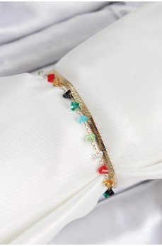 316L Çelik Gold Renk Kristal Karışık Renkli Taşlı 2'li Kadın Bileklik 316L Çelik Gold Renk Kristal Karışık Renkli Taşlı 2'li Kadın Bileklik