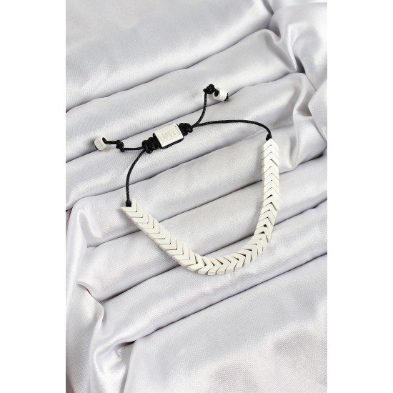 Pirinç Asansörlü Beyaz Juju Kadın Bileklik