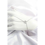 Pirinç Gümüş Renk Zirkon Taşlı Yıldız Model Şahmeran