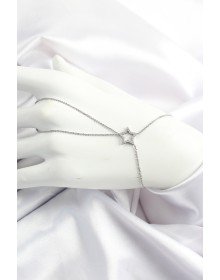 Pirinç Gümüş Renk Zirkon Taşlı Yıldız Model Şahmeran