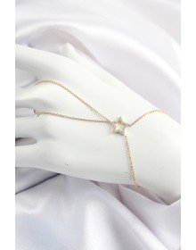 Pirinç Gold Renk Zirkon Taşlı Yıldız Model Şahmeran