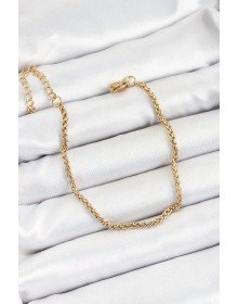 316L Çelik Gold Renk Örgü Burgu Zincir Erkek Bileklik