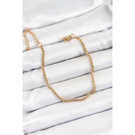 316L Çelik Gold Renk Örgü Burgu Zincir Erkek Bileklik 316L Çelik Gold Renk Örgü Burgu Zincir Erkek Bileklik