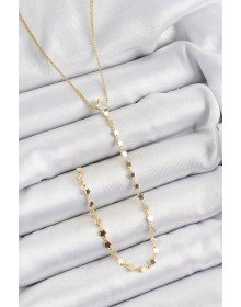 Pirinç Zirkon Taşlı Yıldız Figürlü Y Model Gold Renk Kadın Kolye