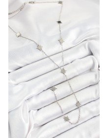 316L Çelik Kutup Yıldızı Figürlü Y Model Gümüş Renk Kadın Kolye