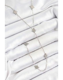 316L Çelik Kutup Yıldızı Figürlü Y Model Gümüş Renk Kadın Kolye