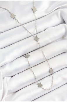 316L Çelik Kutup Yıldızı Figürlü Y Model Gümüş Renk Kadın Kolye