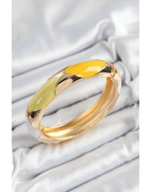 Pirinç Beyaz Yeşil Sarı Mineli Baklava Model Gold Renk Kadın Kelepçe