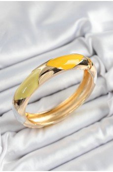 Pirinç Beyaz Yeşil Sarı Mineli Baklava Model Gold Renk Kadın Kelepçe