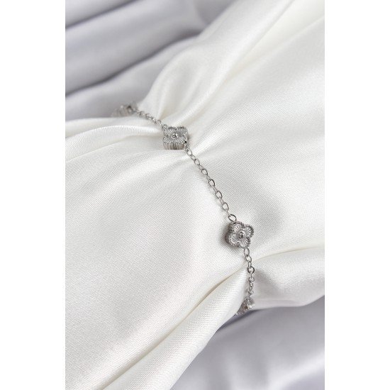 316L Çelik Yonca Model Gümüş Renk Kadın Bileklik 316L Çelik Yonca Model Gümüş Renk Kadın Bileklik