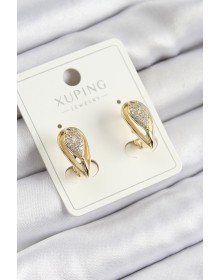 Xuping Zirkon Taşlı Damla Model Gold Renk Kadın Küpe