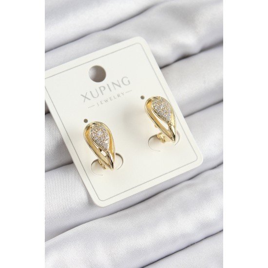 Xuping Zirkon Taşlı Damla Model Gold Renk Kadın Küpe Xuping Zirkon Taşlı Damla Model Gold Renk Kadın Küpe