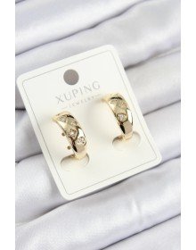 Xuping Zirkon Taşlı Halka Model Gold Renk Kadın Küpe