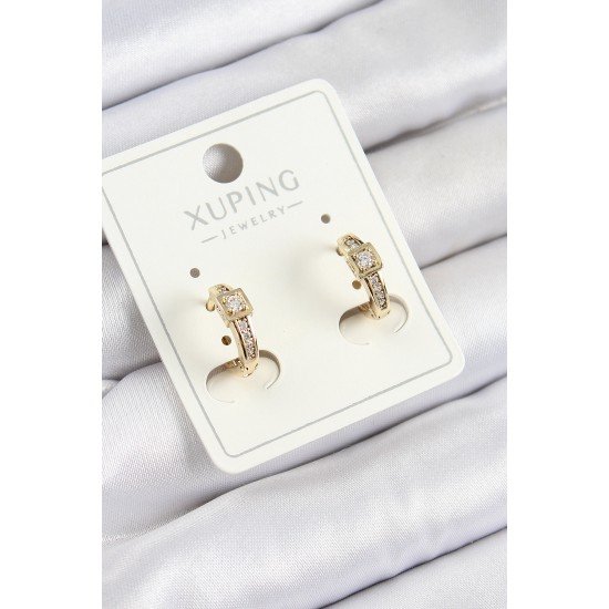 Xuping Zirkon Taşlı Kemer Model Gold Renk Kadın Küpe Xuping Zirkon Taşlı Kemer Model Gold Renk Kadın Küpe