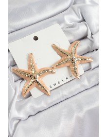 Pirinç Krem Deniz Yıldızı Model Vintage Kadın Küpe