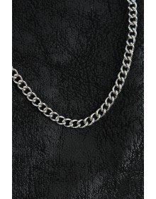 316L Çelik Klasik Oval Zincir Model Gümüş Renk Erkek Kolye