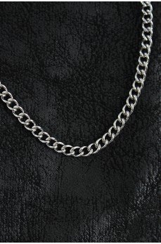 316L Çelik Klasik Oval Zincir Model Gümüş Renk Erkek Kolye