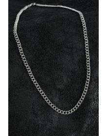 316L Çelik Klasik Oval Zincir Model Gümüş Renk Erkek Kolye