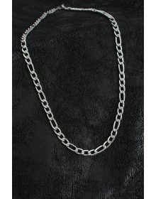 316L Çelik Kalın Figaro Zincir Model Gümüş Renk Erkek Kolye