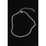 316L Çelik Burgu Model Gümüş Renk Erkek Bileklik