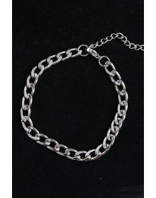 316L Çelik Kalın Klasik Model Gümüş Renk Erkek Bileklik