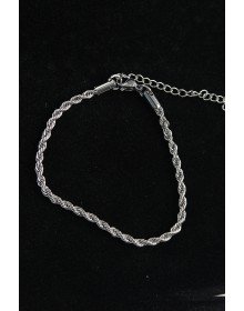 316L Çelik Halat Model Gümüş Renk Erkek Bileklik