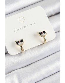 Pirinç Kuromi Model Gold Renk Çocuk Küpe