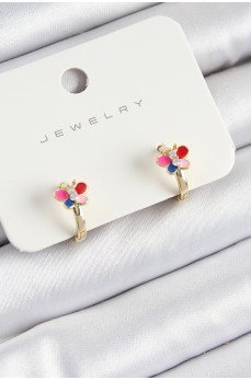 Pirinç Zirkon Taşlı Kelebek Model Gold Renk Çocuk Küpe Pirinç Zirkon Taşlı Kelebek Model Gold Renk Çocuk Küpe