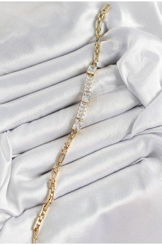 Xuping Pirinç Parçalı Su Yolu Model Gold Renk Kadın Bileklik