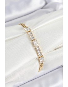 Xuping Pirinç Parçalı Su Yolu Model Gold Renk Kadın Bileklik