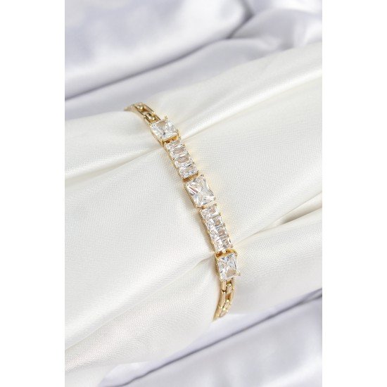 Xuping Pirinç Parçalı Su Yolu Model Gold Renk Kadın Bileklik