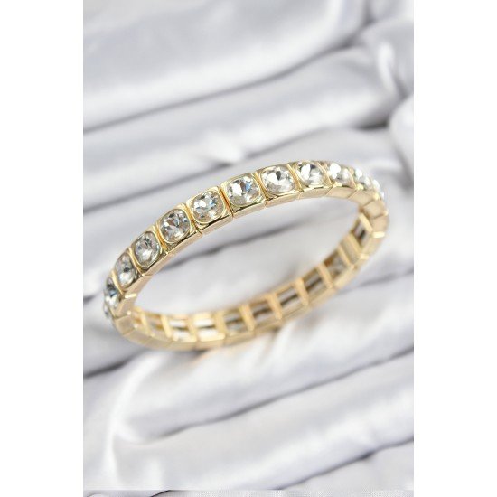 Pirinç Zirkon Taşlı Kare Model Gold Renk Lastikli Kadın Bileklik Pirinç Zirkon Taşlı Kare Model Gold Renk Lastikli Kadın Bileklik