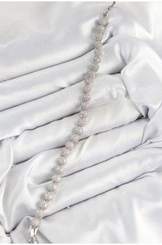 Pirinç Zirkon Taşlı Yarım Topcuk Model Gümüş Renk VIP Seri Kadın Bileklik