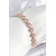 Pirinç Pembe Zirkon Taşlı Daire Baget Model Gold Renk VIP Seri Kadın Bileklik