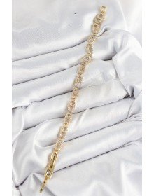 Pirinç Zirkon Taşlı Messika Model Gold Renk VIP Seri Kadın Bileklik