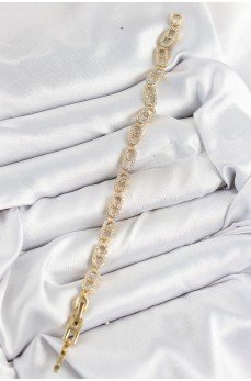 Pirinç Zirkon Taşlı Messika Model Gold Renk VIP Seri Kadın Bileklik