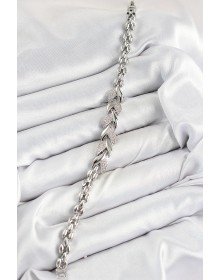 Pirinç Zirkon Taşlı Balık Kuyruğu Model Gümüş Renk Kadın Bileklik